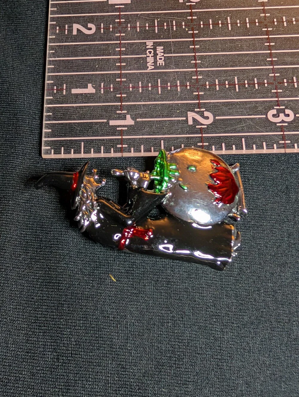 Black Witch with Cauldron Enamel Pin Brooch
